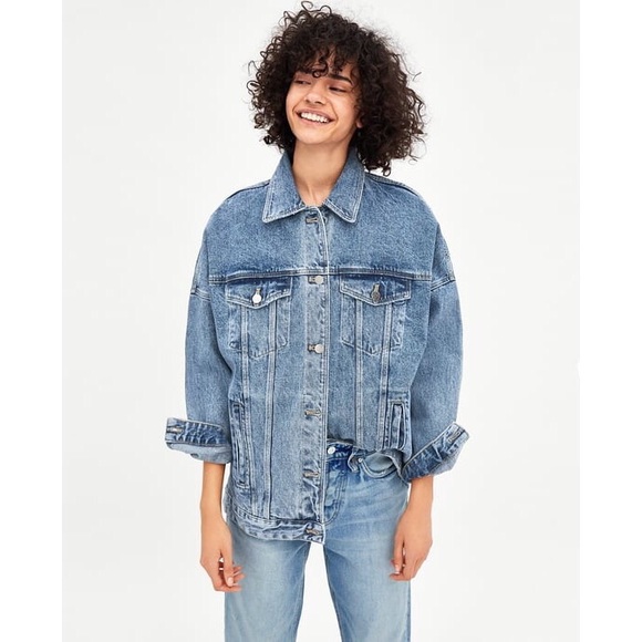 Zara Jackets & Blazers - Zara Oversized Denim Jacket
